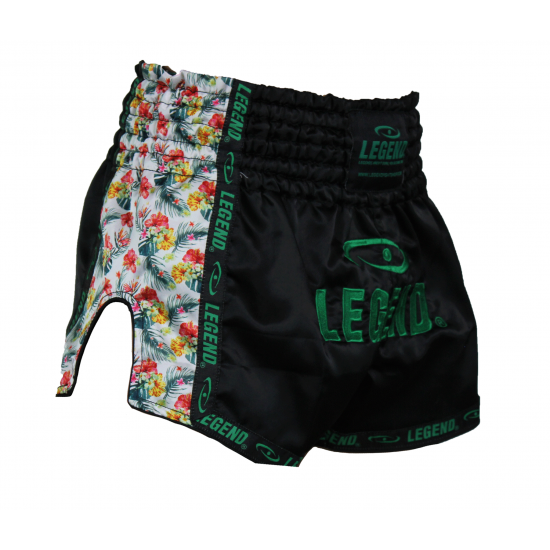 Kickboks broekje dames flower power Legend Trendy  - Maat: L Kickboks broekje dames flower power Legend Trendy  - Maat: L