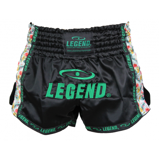 Kickboks broekje dames flower power Legend Trendy  - Maat: L Kickboks broekje dames flower power Legend Trendy  - Maat: L