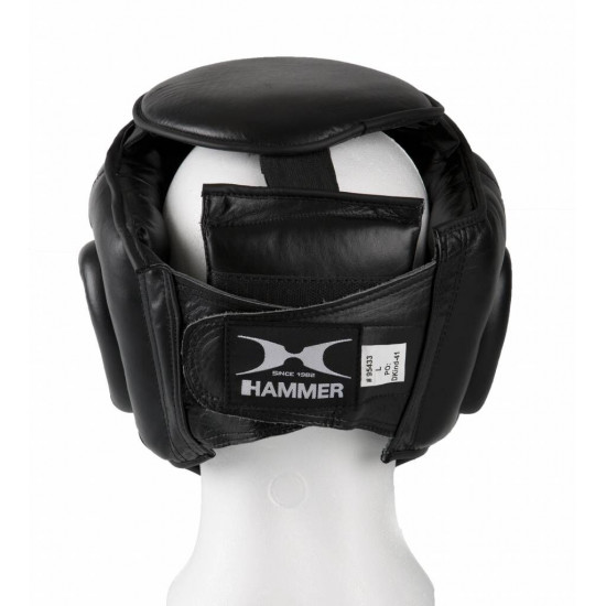 Hammer Boxing Hoofdbeschermer met Grid - Zwart - Leer Hammer Boxing Hoofdbeschermer met Grid - Zwart - Leer