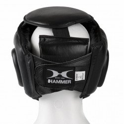 Hammer Boxing Hoofdbeschermer met Grid - Zwart - Leer