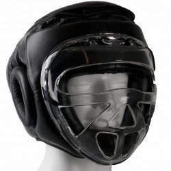 Hammer Boxing Hoofdbeschermer met Grid - Zwart - Leer