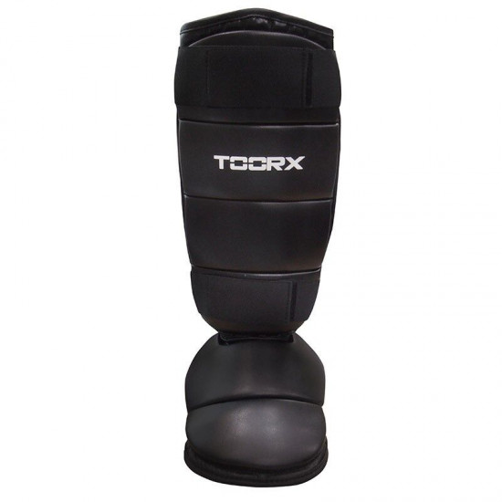 Toorx Scheenbeschermer PU - met voetbeschermer - foam padding - met klittenband Toorx Scheenbeschermer PU - met voetbeschermer - foam padding - met klittenband