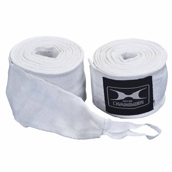 Hammer Boxing Bandages - per Paar4,5 meter - wit Hammer Boxing Bandages - per Paar4,5 meter - wit