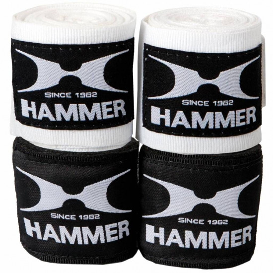 Hammer Boxing Bandages - per Paar4,5 meter - wit Hammer Boxing Bandages - per Paar4,5 meter - wit