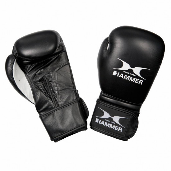 Hammer Boxing Bokshandschoenen PREMIUM FIGHT  - Leer - Zwart10 OZ