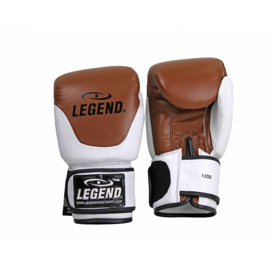 Leren Bokshandschoenen Legend Thai series Bruin - Maat: 16oz Leren Bokshandschoenen Legend Thai series Bruin - Maat: 16oz