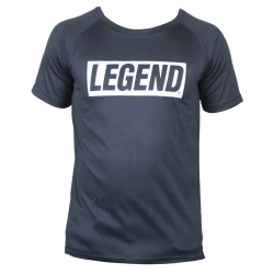 t-shirt zwart mesh Legend inspiration quote - Maat: L
