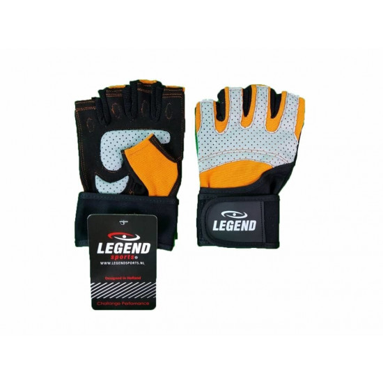 Fitness Handschoenen Legend Grip Oranje/Grijs - Maat: S