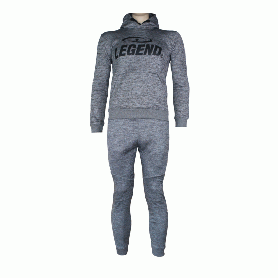 Joggingpak dames/heren met hoodie grijs - Maat: XXL