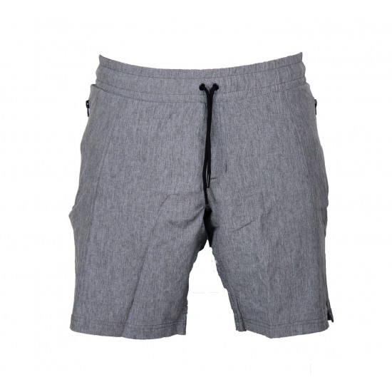 Korte broek/short Legend met rits vakken melange grijs - Maat: 3XS