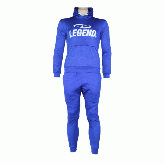 Joggingpak dames/heren met hoodie blauw - Maat: XL
