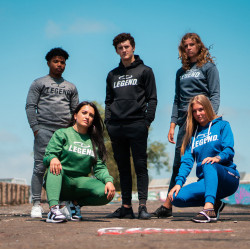 Joggingpak dames/heren met hoodie navy blauw - Maat: XXXXS