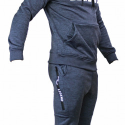 Joggingpak dames/heren met hoodie navy blauw - Maat: XXXXS