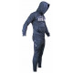 Joggingpak dames/heren met hoodie navy blauw - Maat: S