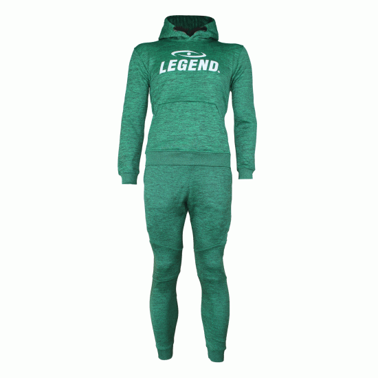 Joggingpak dames/heren met hoodie groen - Maat: XXXXS