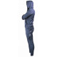 Joggingpak dames/heren met hoodie navy blauw - Maat: XXXXS