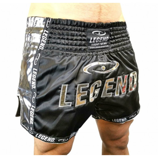 Kickboks broekje glamour silver Legend Trendy  - Maat: XL