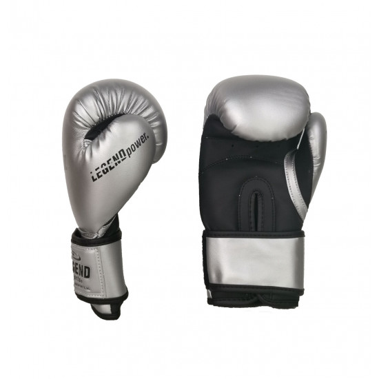 4-8 jaar Bokshandschoenen kind Zilver/mat zwart - Maat: 6oz 4-8 jaar Bokshandschoenen kind Zilver/mat zwart - Maat: 6oz