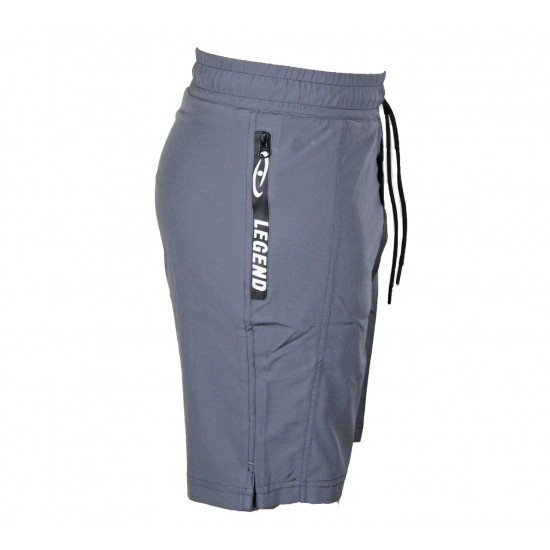 Korte broek/short Legend met rits vakken mat grijs - Maat: S