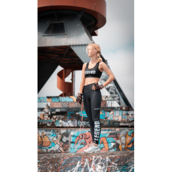 Sportlegging dames Legend Zwart/wit - Maat: M