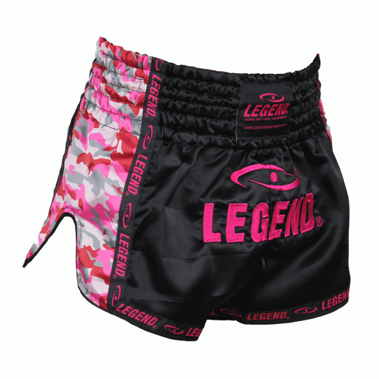 Dames Kickboks broekje Camo roze Legend Trendy  - Maat: XS