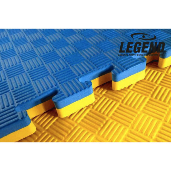 Legend Puzzelmat sport 2CM Blauw/Geel - Default