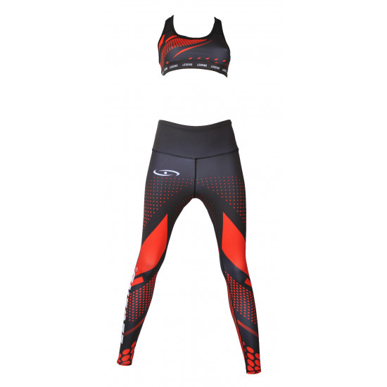 Sportlegging dames Legend Zwart/rood - Maat: XS