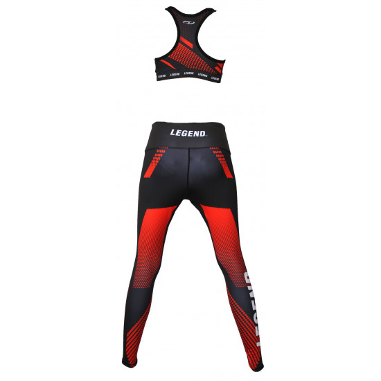 Sportlegging dames Legend Zwart/rood - Maat: XS