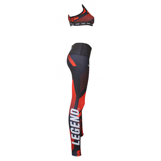Sportlegging dames Legend Zwart/rood - Maat: XS