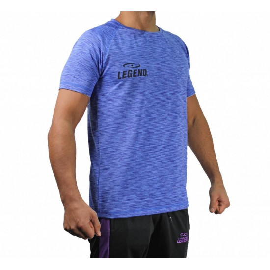 Sportshirt Legend DryFit Blauw melange - Maat: S