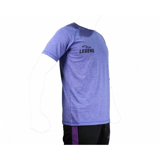 Sportshirt Legend DryFit blauw/grijs melange - Maat: XXXS