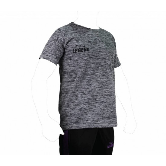 Sportshirt Legend DryFit zwart melange - Maat: XXXS