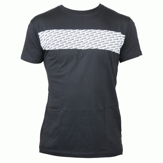 T-shirt zwart Legend Casual wit vlak - Maat: XXXS