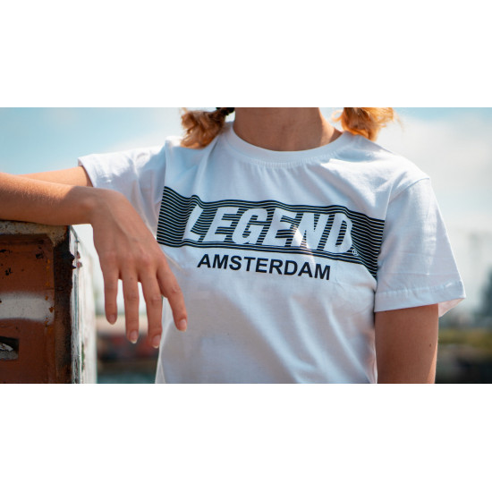 t-shirt wit Legend Amsterdam - Maat: XXS t-shirt wit Legend Amsterdam - Maat: XXS