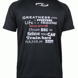 t-shirt zwart mesh Legend inspiration quote - Maat: L