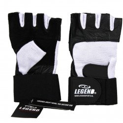 Fitness Handschoenen Leder Zwart / Wit Legend