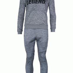 Joggingpak dames/heren met hoodie grijs - Maat: L