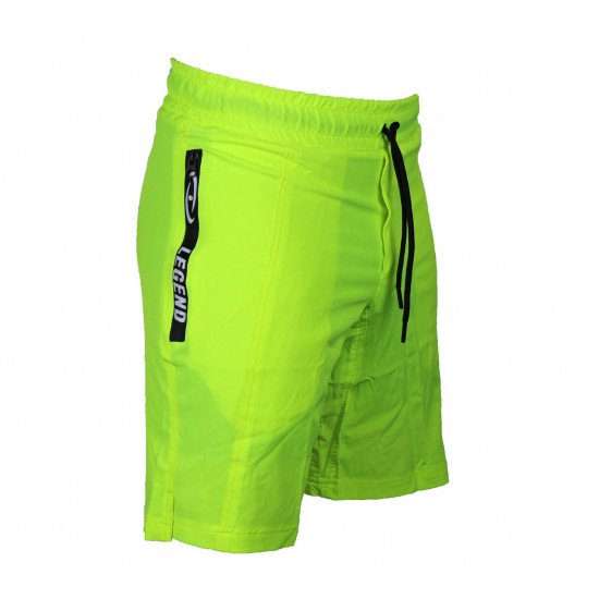 Korte broek/short Legend met rits vakken Neon Groen - Maat: 2XS