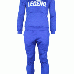 Joggingpak dames/heren met hoodie blauw - Maat: XXXXS