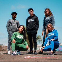 Joggingpak dames/heren met hoodie navy blauw - Maat: L