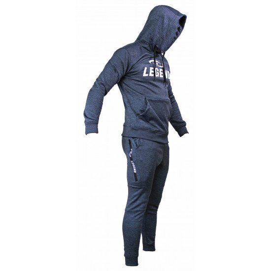 Joggingpak dames/heren met hoodie navy blauw - Maat: M