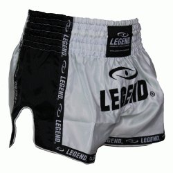 Kickboks broekje Wit/Zwart Legend Trendy  - Maat: XXL
