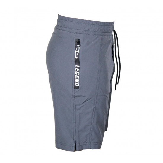 Korte broek/short Legend met rits vakken mat grijs - Maat: 2XS