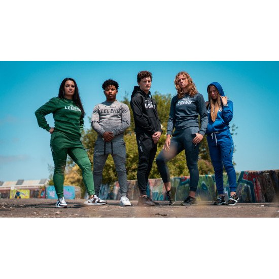 Joggingpak dames/heren met trui/sweater Blauw - Maat: L Joggingpak dames/heren met trui/sweater Blauw - Maat: L
