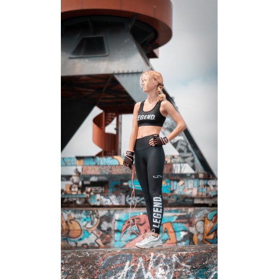 Sportlegging dames Legend Zwart/wit - Maat: XS