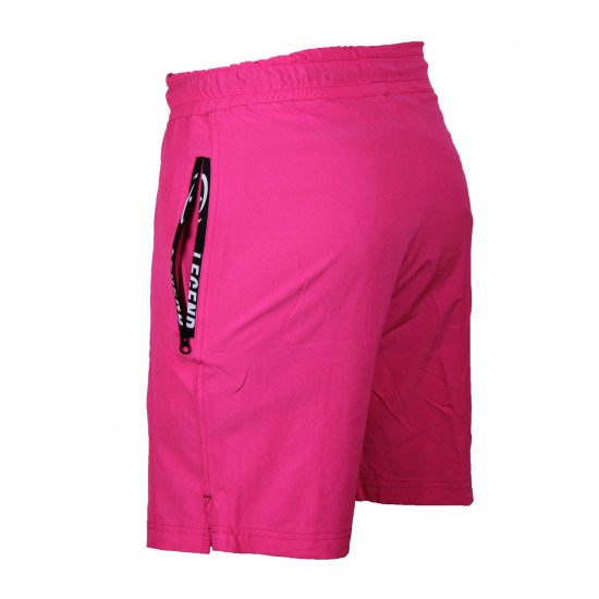 Korte broek/short Legend met rits vakken neon roze - Maat: 2XS