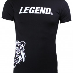 t-shirt zwart Slimfit Legend Panter  - Maat: XXXS