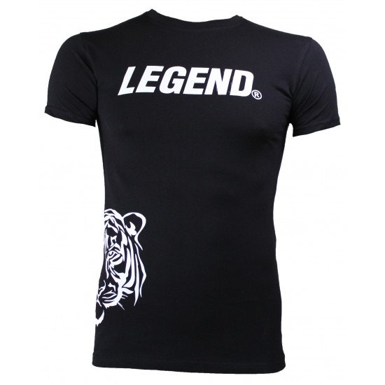 t-shirt zwart Slimfit Legend Panter  - Maat: XXXS