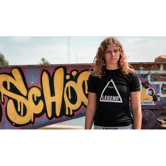 t-shirt zwart Legend triangle - Maat: XXXXS