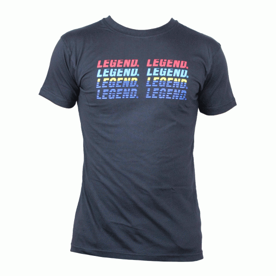 t-shirt zwart Legend regenboog - Maat: M